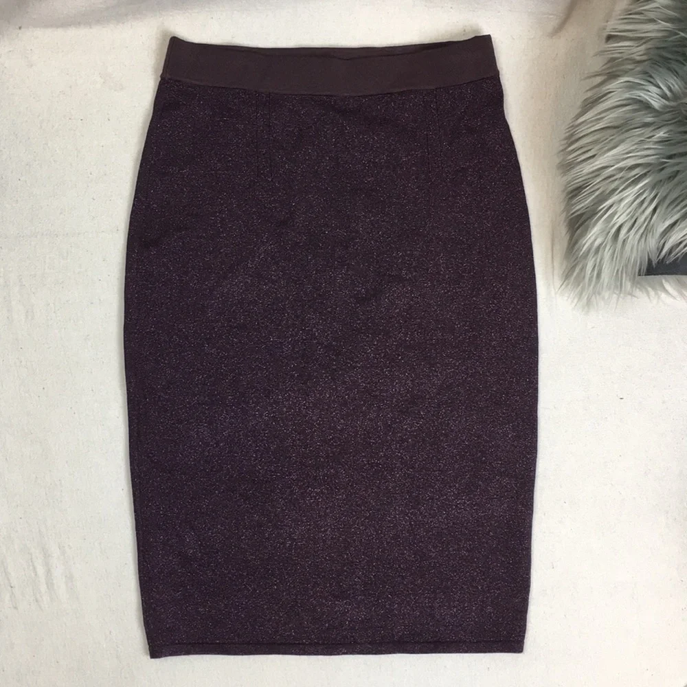 Rag & Bone Marie Metallic Lurex knit Pencil Skirt